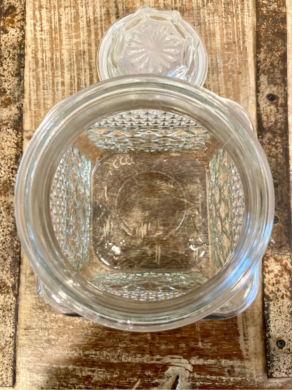 Vintage Anchor Hocking Wexford Clear Glass Lidded Canister Jar Food Storage - Picture 7 of 15